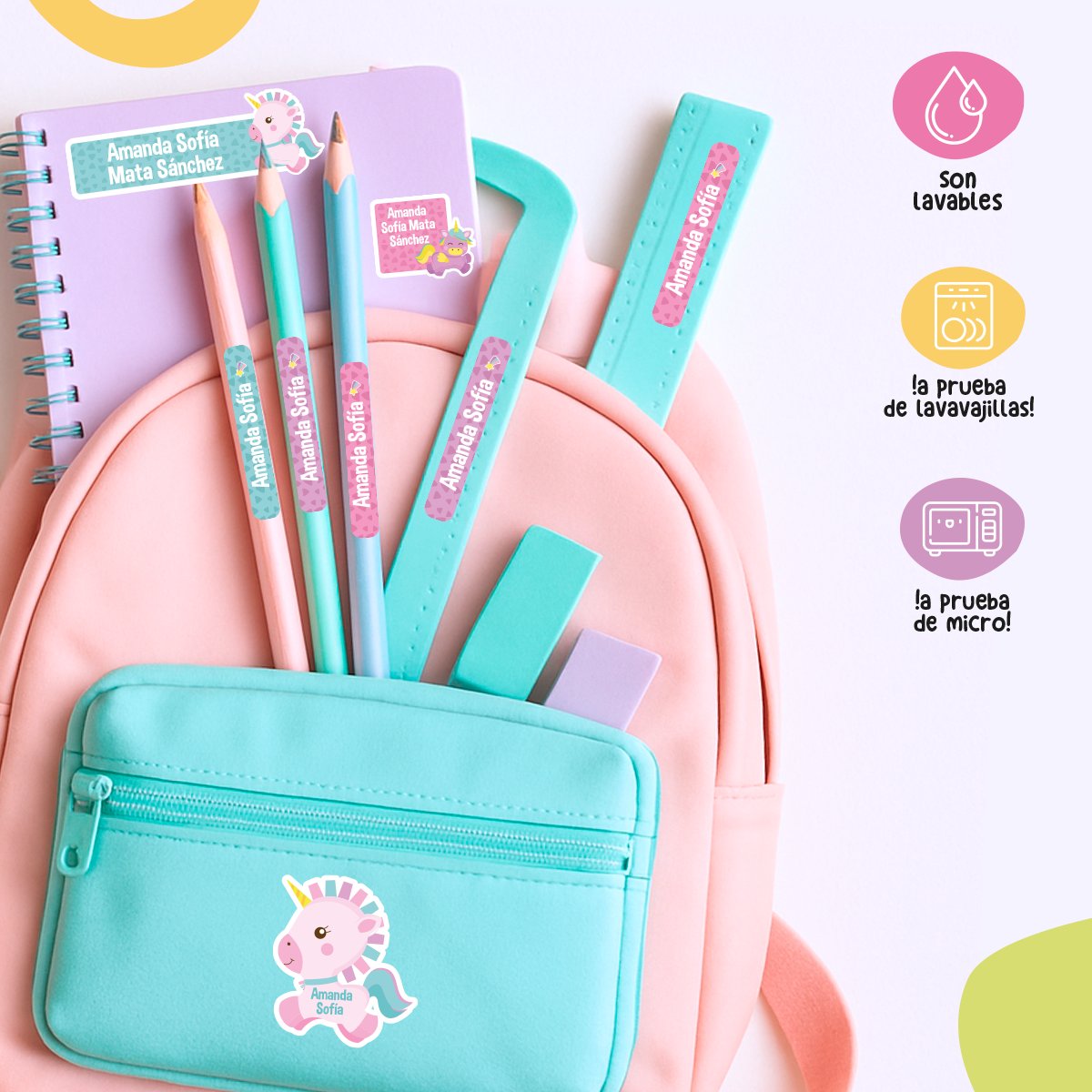 "Stickers Clásicos" para Cuadernos, Tuppers y Útiles